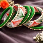 Handcrafted Thread Wrapped Designer Bangles Set (Green & Multicolor)
