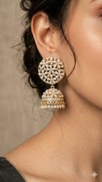 Floral Pearl Jhumka Earrings