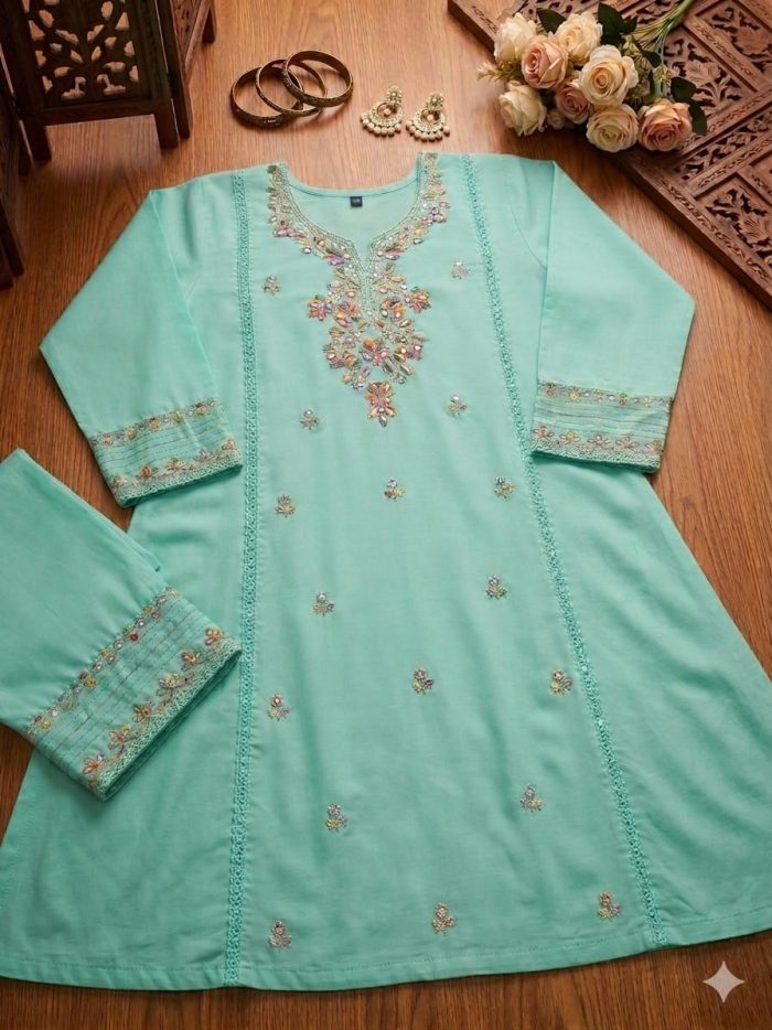 প্রিমিয়াম এমব্রয়ডারি ও মিরর ওয়ার্ক টু-পিস কালেকশন - Image 3