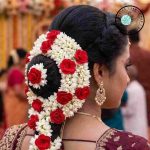 সুগন্ধিযুক্ত কৃত্রিম লাল গোলাপ ও বেলী ফুলের খোঁপার গজরা  — Scented Artificial Red Rose & Jasmine Mixed Gajra for Hair Khopa (Single Piece) - Image 2